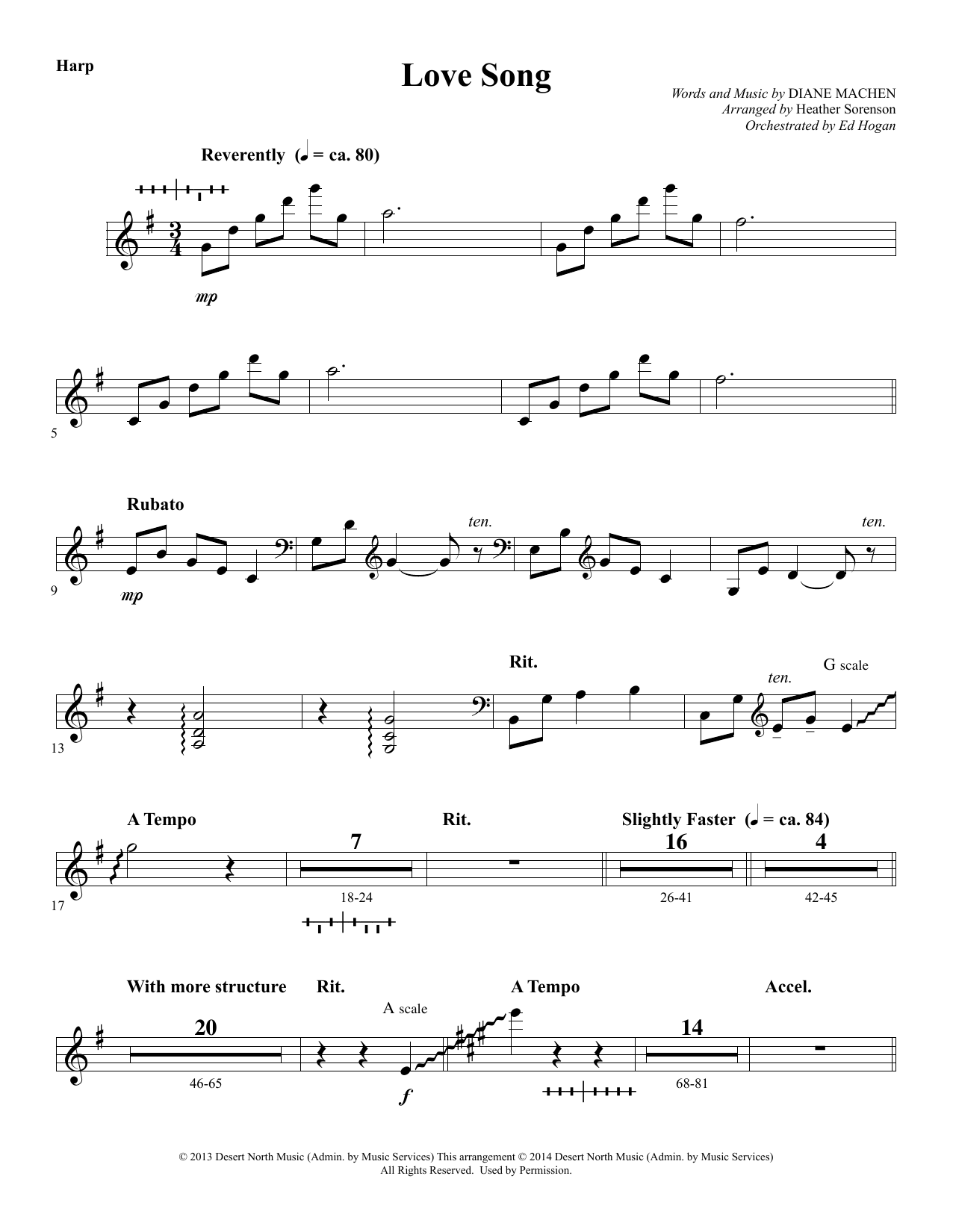 Preview Heather Sorenson Love Song - Harp Sacred sheet music, notes and chords for Choir Instrumental Pak, SKU: 340032 Love Song - Harp sheet music