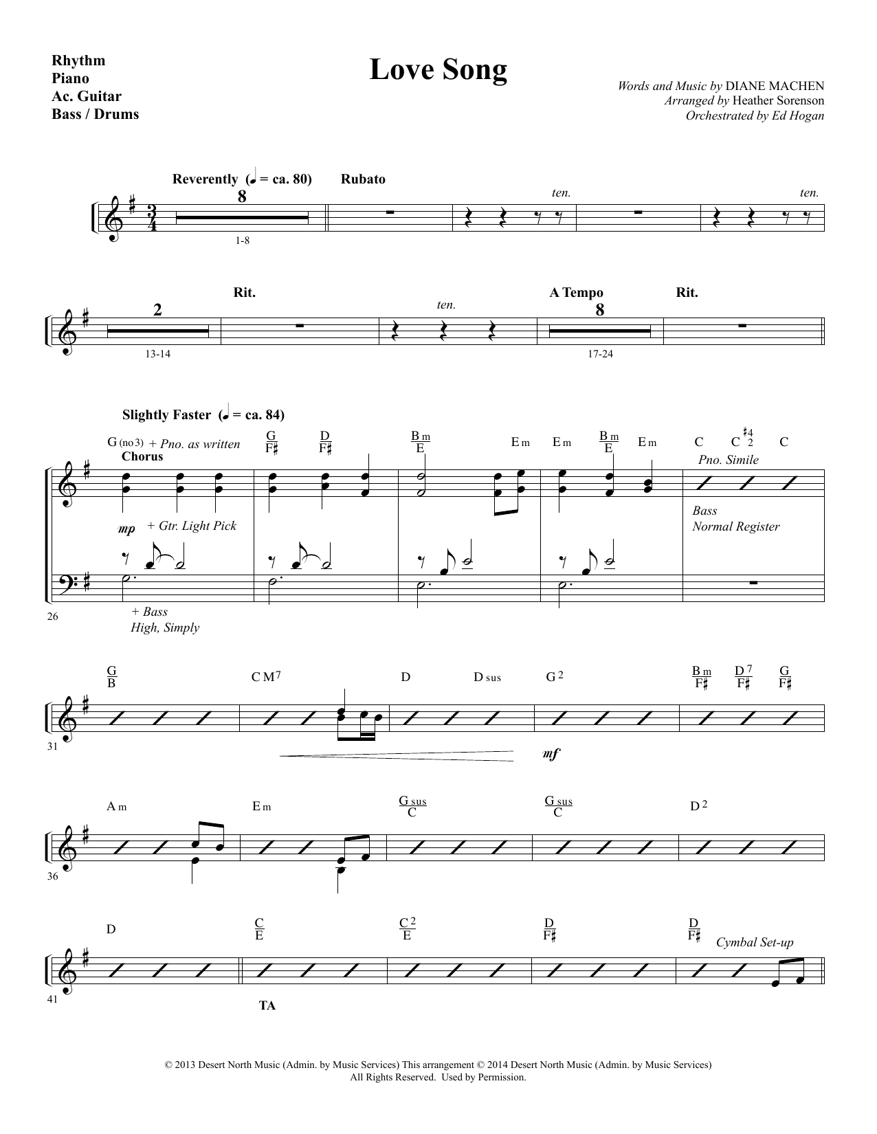 Preview Heather Sorenson Love Song - Rhythm Sacred sheet music, notes and chords for Choir Instrumental Pak, SKU: 340033 Love Song - Rhythm sheet music