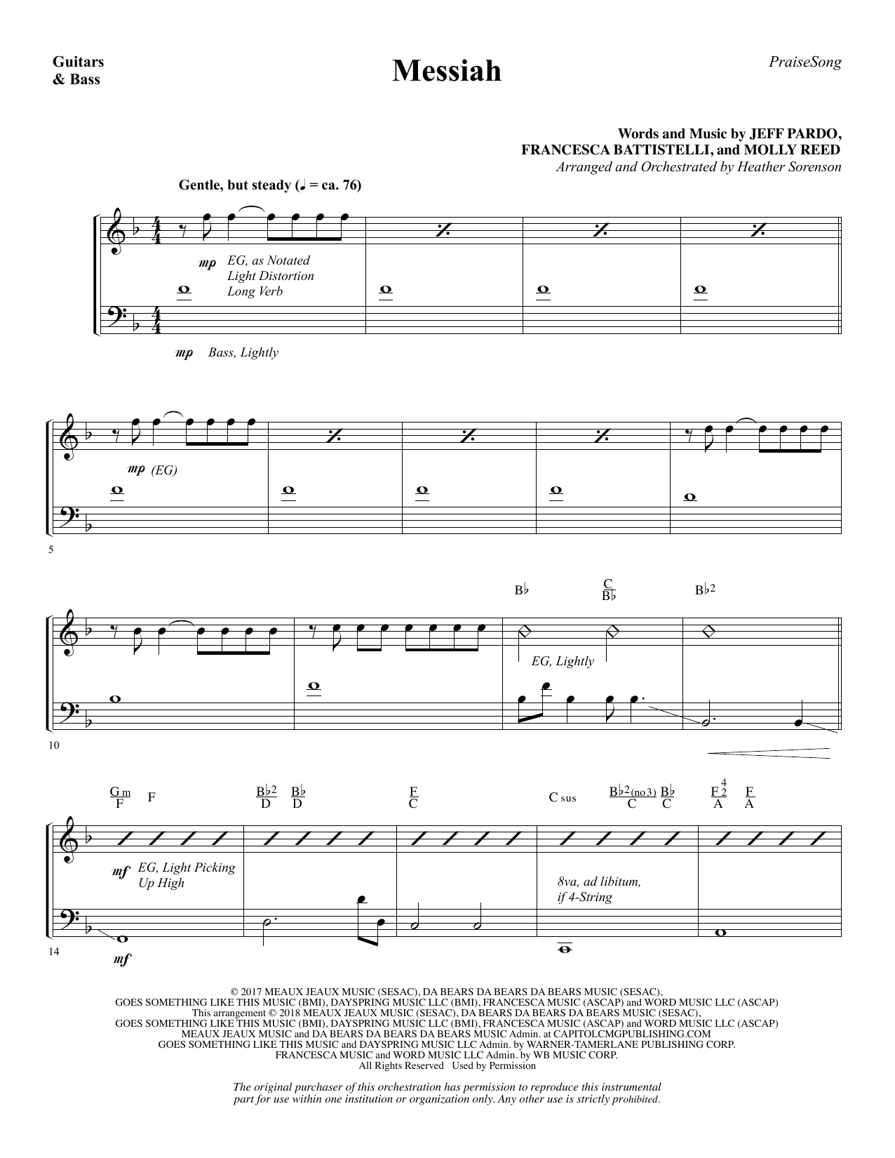 Messiah - Guitars/Bass sheet music