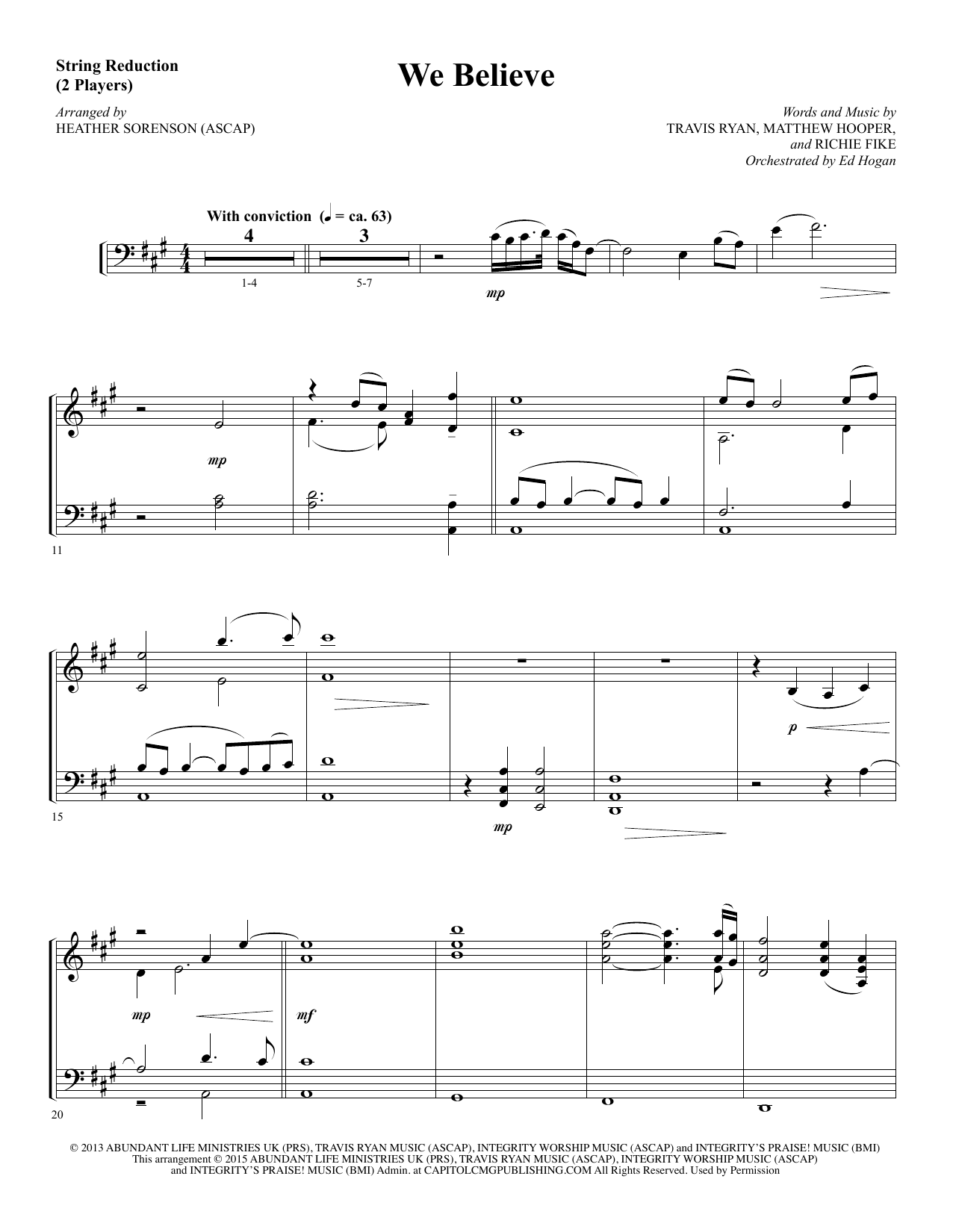 Preview Heather Sorenson We Believe - Keyboard String Reduction Christian sheet music, notes and chords for Choir Instrumental Pak, SKU: 342943 We Believe - Keyboard String Reduction sheet music