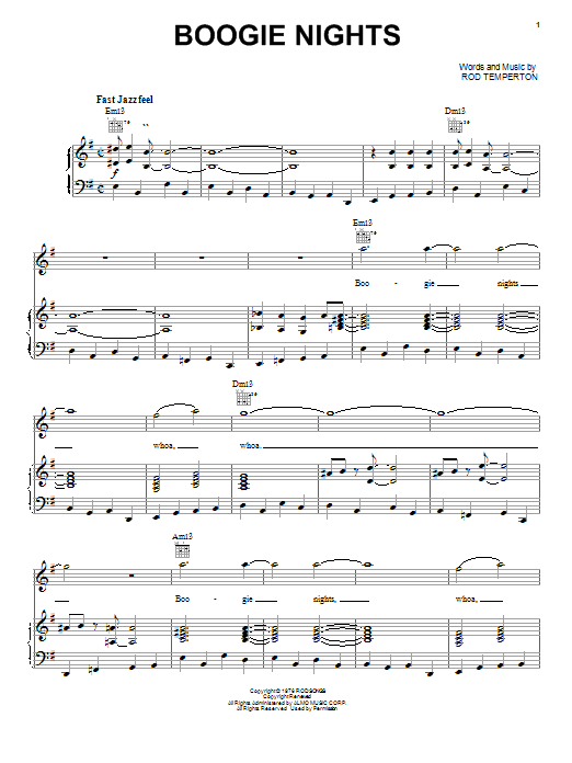 Heatwave Boogie Nights Sheet Music Notes & Chords for Lyrics & Chords - Download or Print PDF