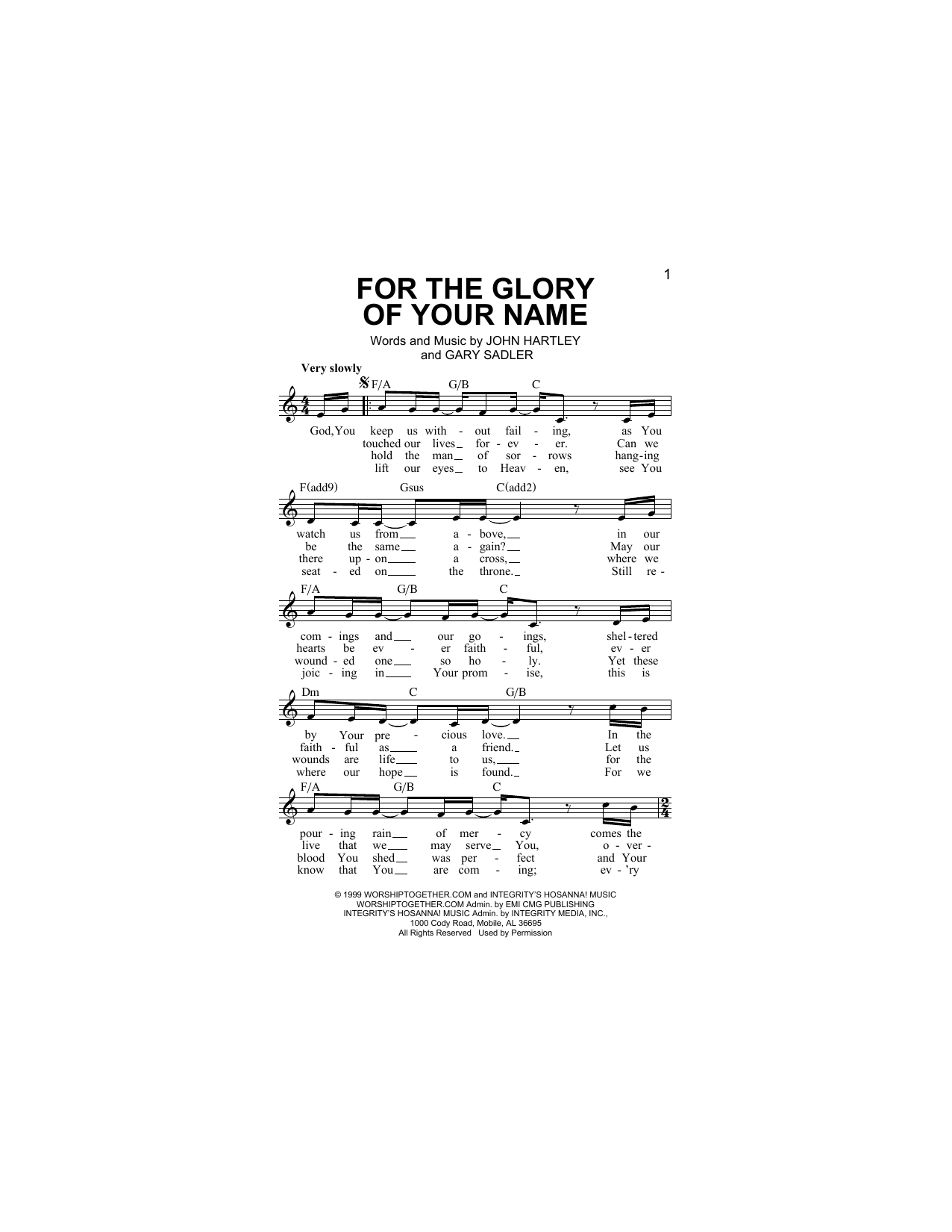 Heaven & Earth For The Glory Of Your Name Sheet Music Notes & Chords for Lead Sheet / Fake Book - Download or Print PDF