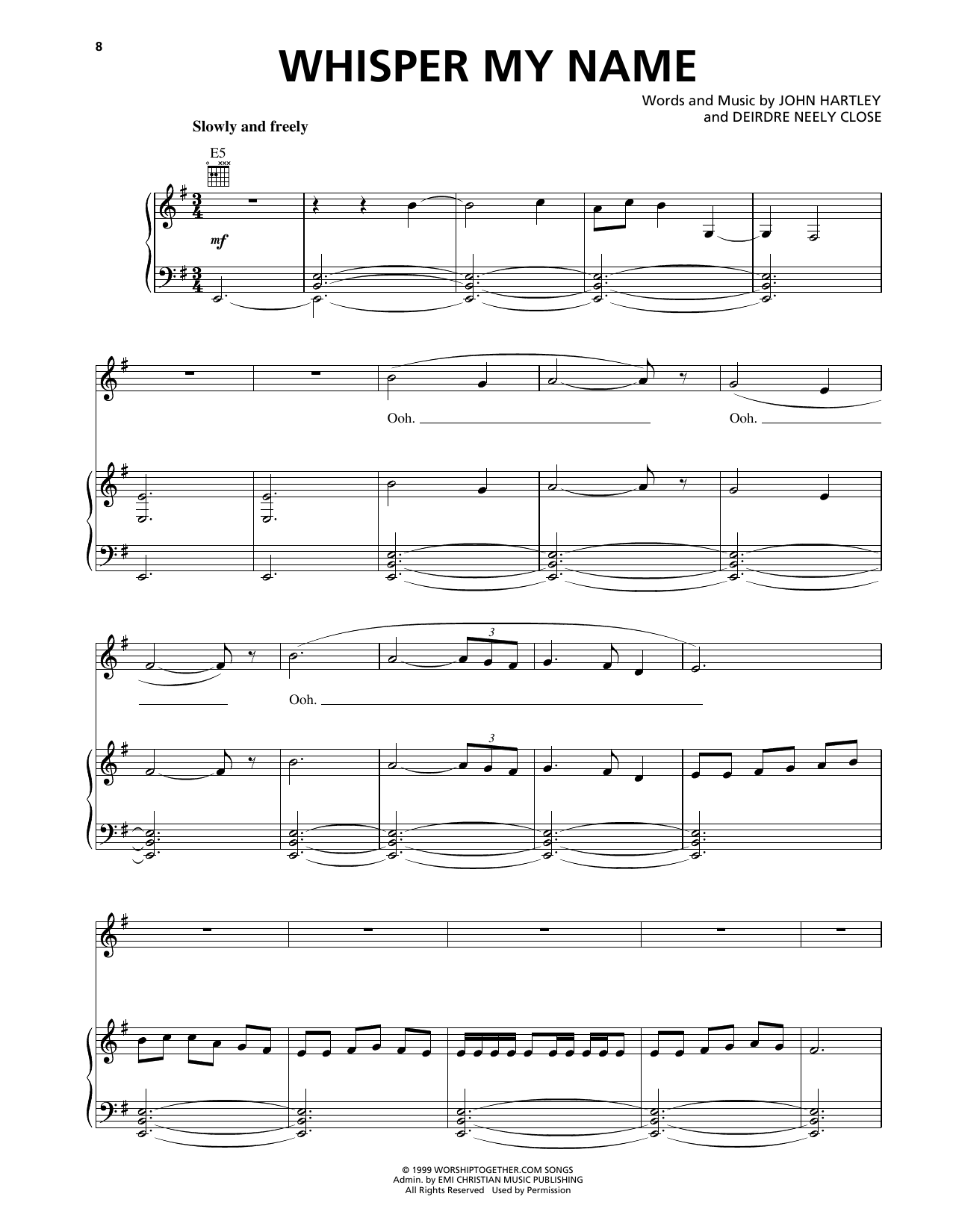 Heaven & Earth Whisper My Name Sheet Music Notes & Chords for Piano, Vocal & Guitar Chords (Right-Hand Melody) - Download or Print PDF