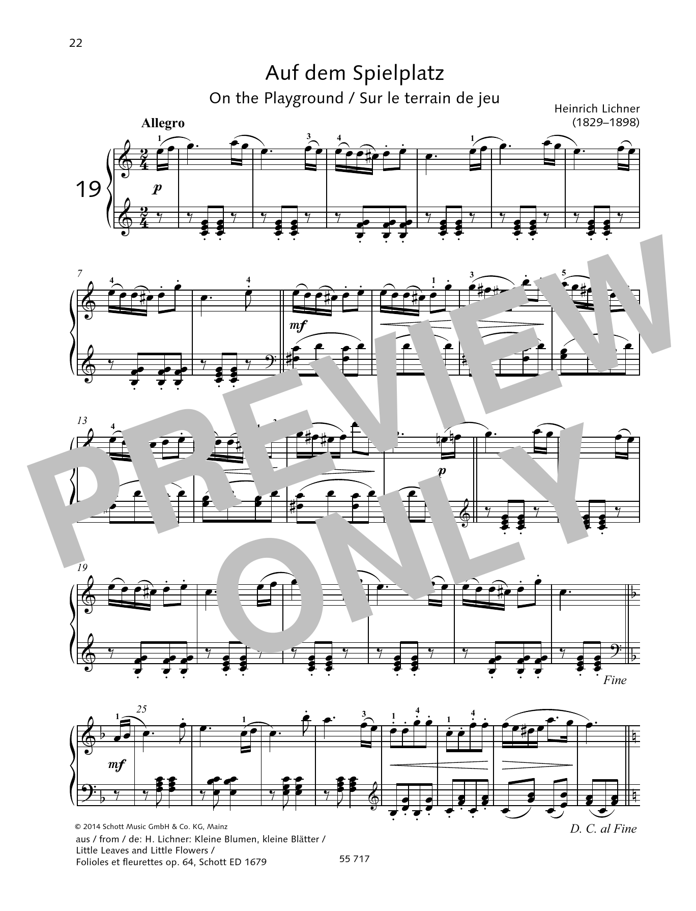 Heinrich Lichner On the Playground Sheet Music Notes & Chords for Piano Solo - Download or Print PDF