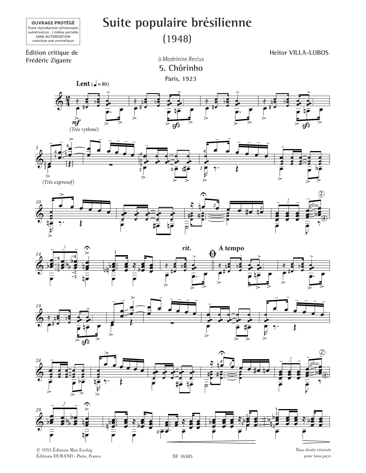 Heitor Villa-Lobos Chorinho Sheet Music Notes & Chords for Solo Guitar - Download or Print PDF