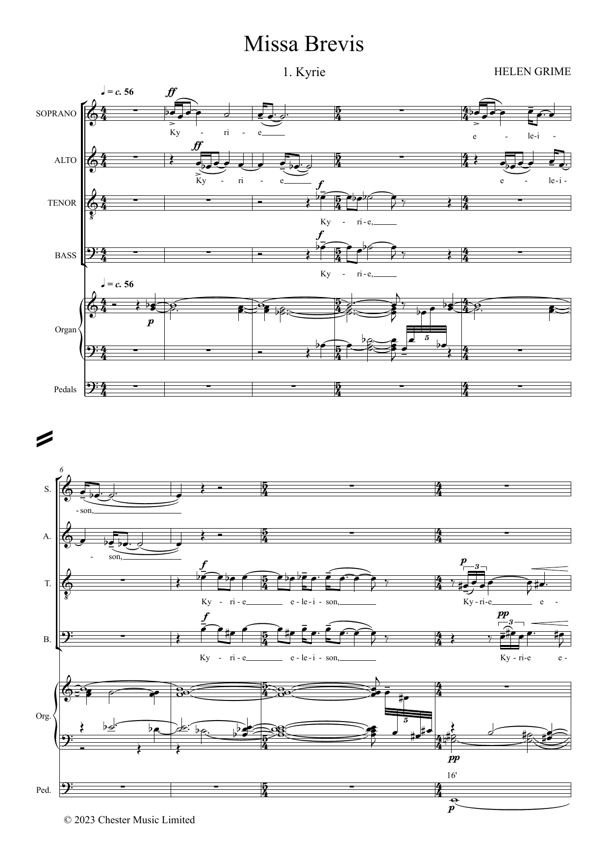 Helen Grime Missa Brevis Sheet Music Notes & Chords for SATB Choir - Download or Print PDF