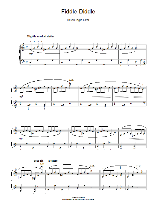 Helen Ingle Ezell Fiddle-Diddle Sheet Music Notes & Chords for Piano - Download or Print PDF
