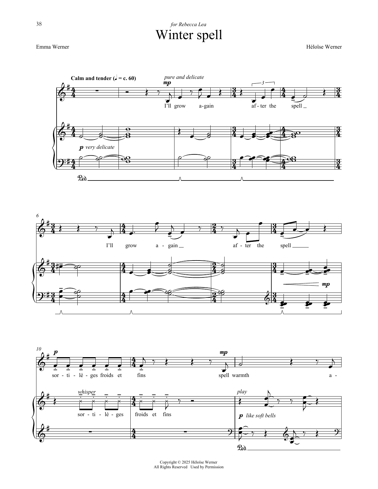 Héloïse Werner Winter Spell Sheet Music Notes & Chords for Piano & Vocal - Download or Print PDF