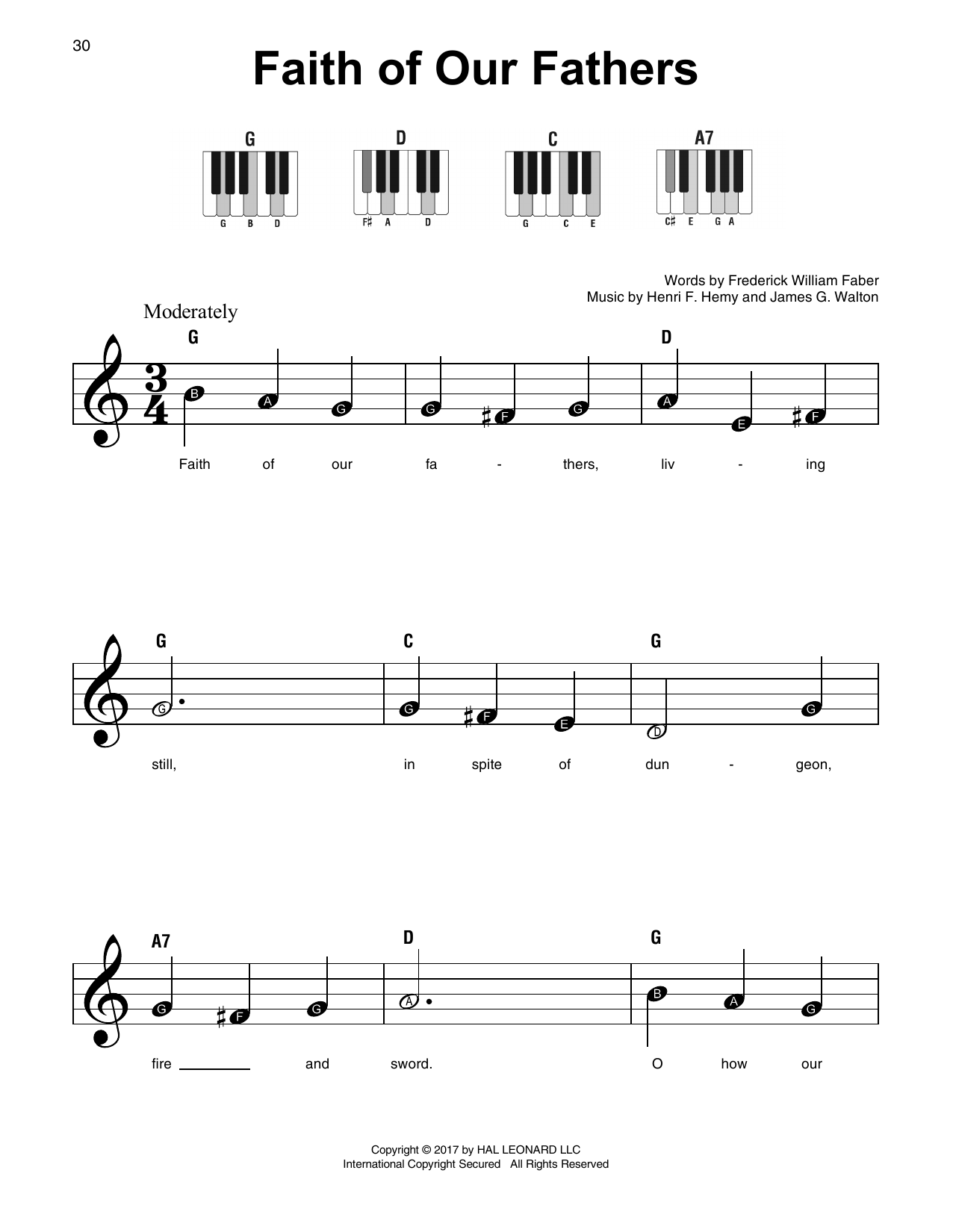 Frederick William Faber Faith Of Our Fathers Sheet Music Notes & Chords for SPREP - Download or Print PDF