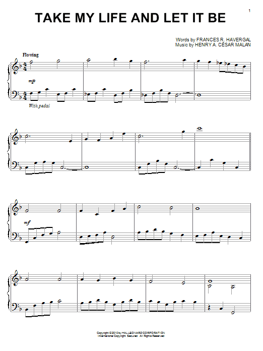 Henry A. Cesar Malan Take My Life And Let It Be Sheet Music Notes & Chords for ChordBuddy - Download or Print PDF