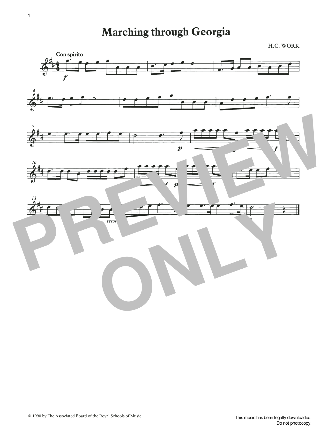 Henry Clay Work Marching through Georgia from Graded Music for Tuned Percussion, Book I Sheet Music Notes & Chords for Percussion Solo - Download or Print PDF