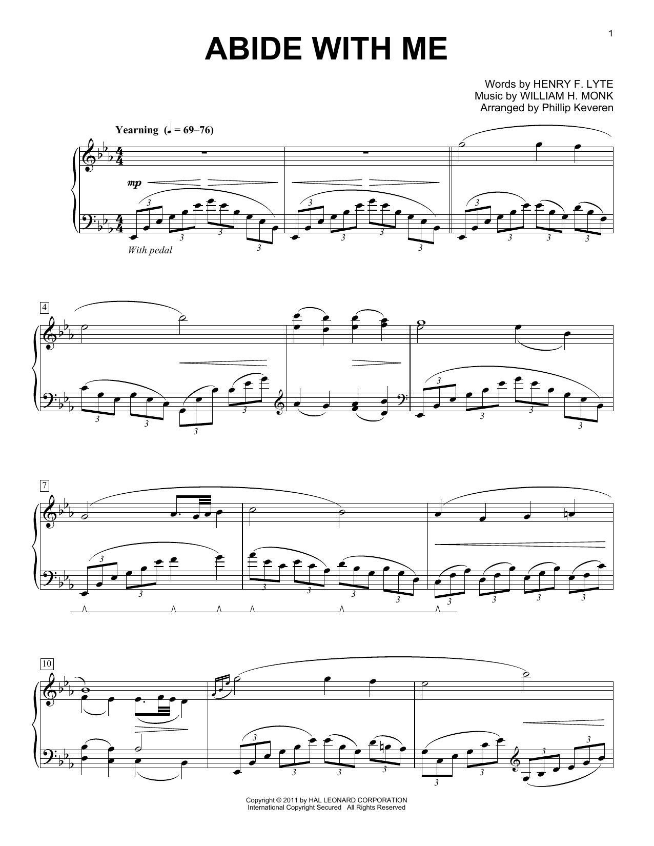 Henry F. Lyte Abide With Me [Classical version] (arr. Phillip Keveren) Sheet Music Notes & Chords for Piano - Download or Print PDF