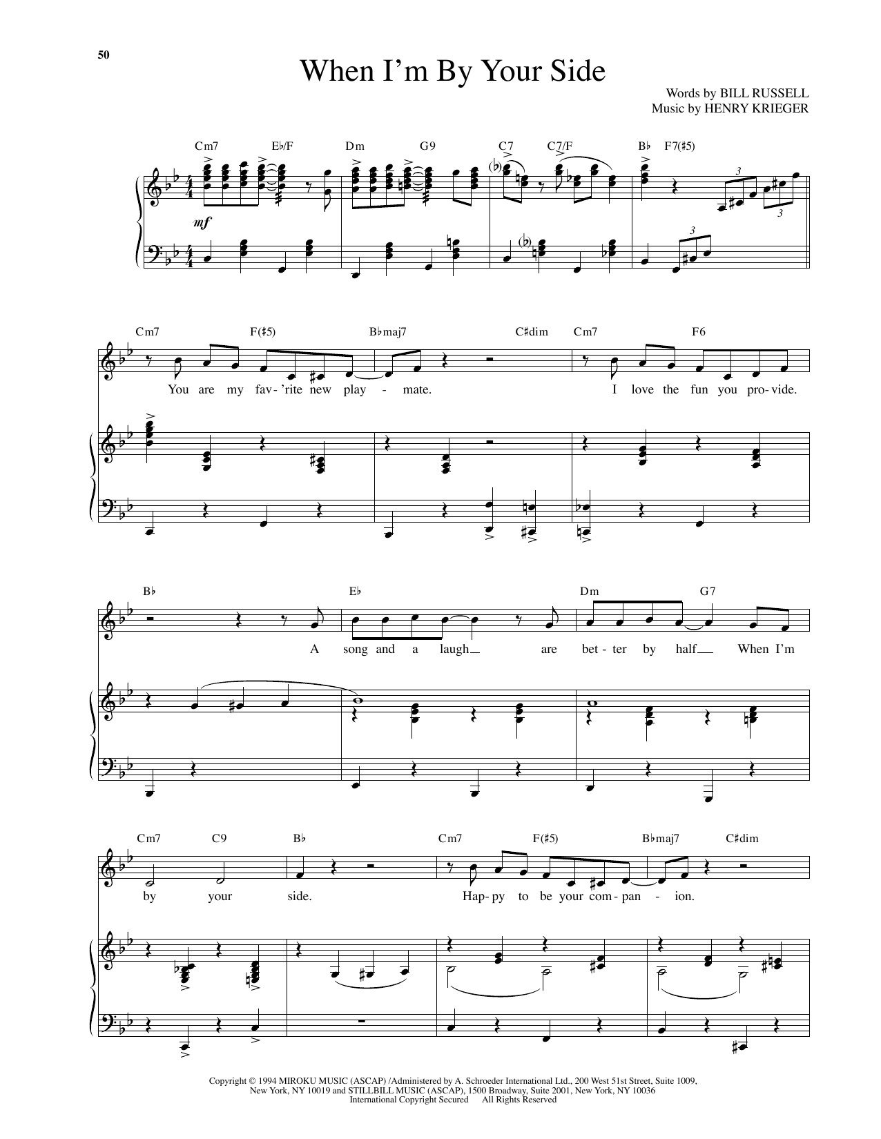 Henry Krieger When I'm By Your Side (from Side Show) Sheet Music Notes & Chords for Piano & Vocal - Download or Print PDF