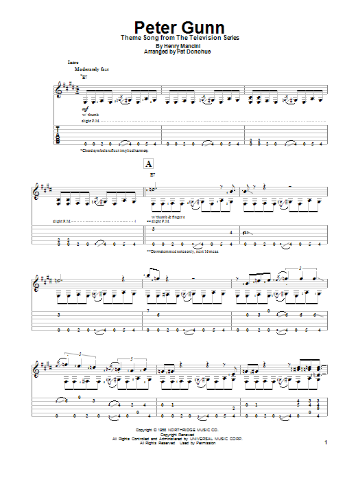 Henry Mancini Peter Gunn Sheet Music Notes & Chords for Guitar Ensemble - Download or Print PDF