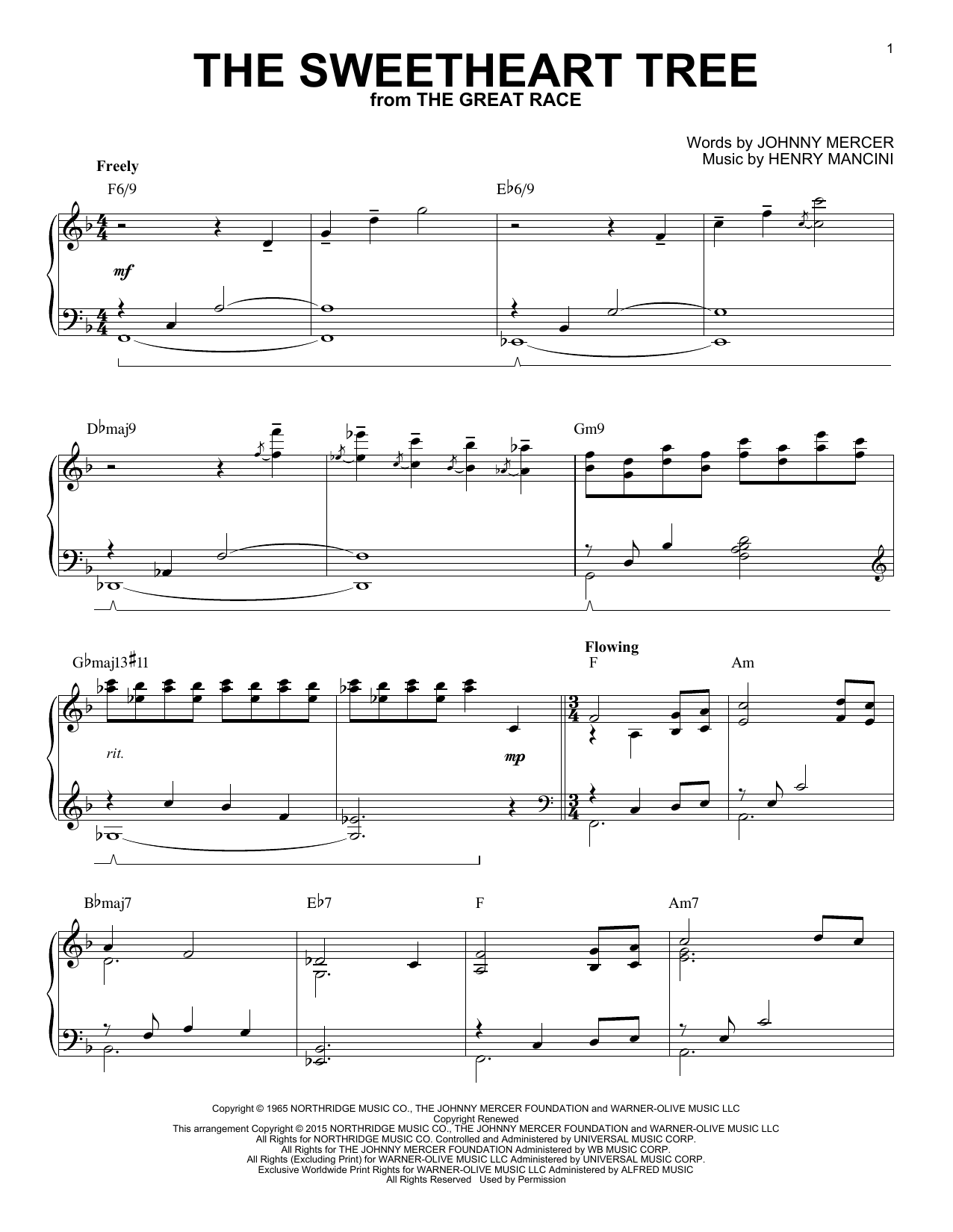 Henry Mancini The Sweetheart Tree [Jazz version] (arr. Brent Edstrom) Sheet Music Notes & Chords for Piano - Download or Print PDF