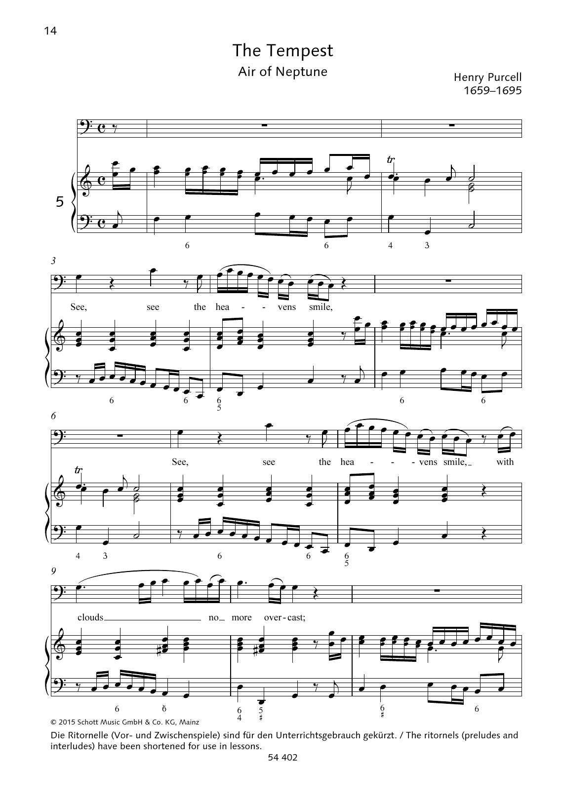 Henry Purcell See, see, the heavens smile Sheet Music Notes & Chords for Piano & Vocal - Download or Print PDF