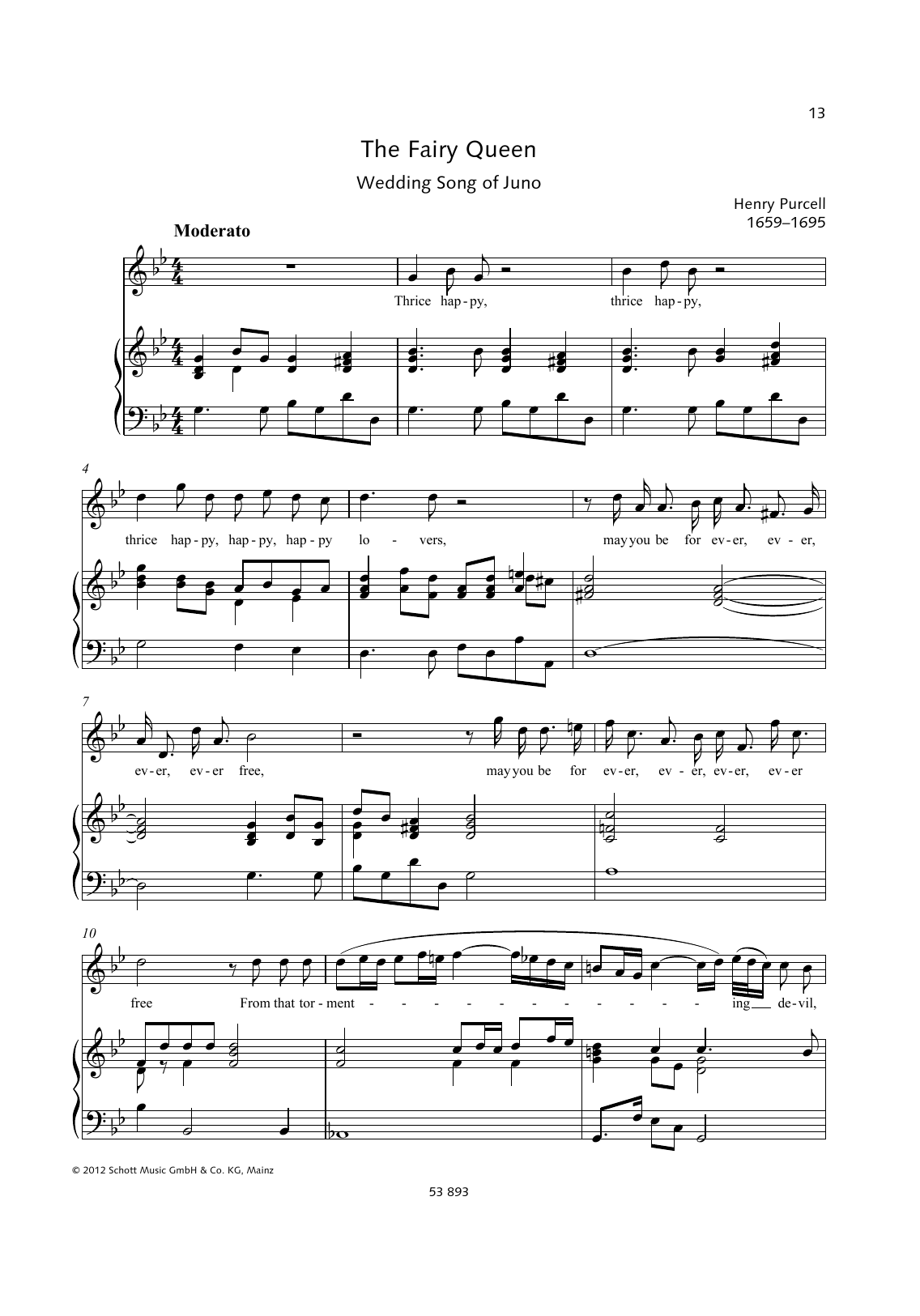 Henry Purcell Thrice Happy Lovers Sheet Music Notes & Chords for Piano & Vocal - Download or Print PDF
