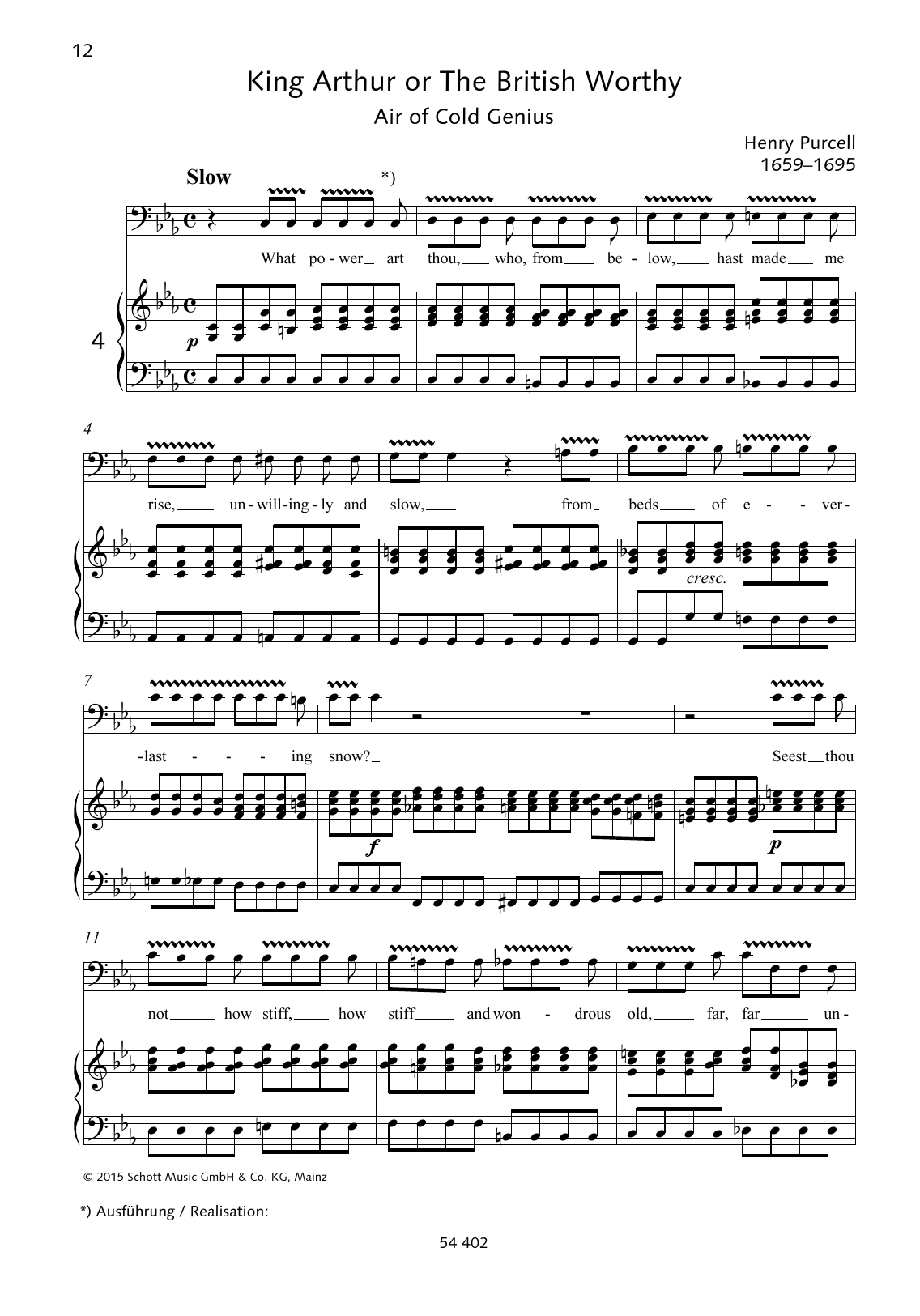 Henry Purcell What power art thou Sheet Music Notes & Chords for Piano & Vocal - Download or Print PDF
