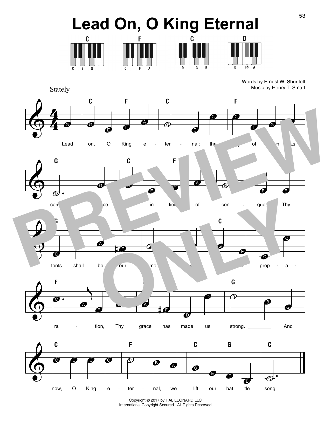 Henry T. Smart Lead On, O King Eternal Sheet Music Notes & Chords for SPREP - Download or Print PDF