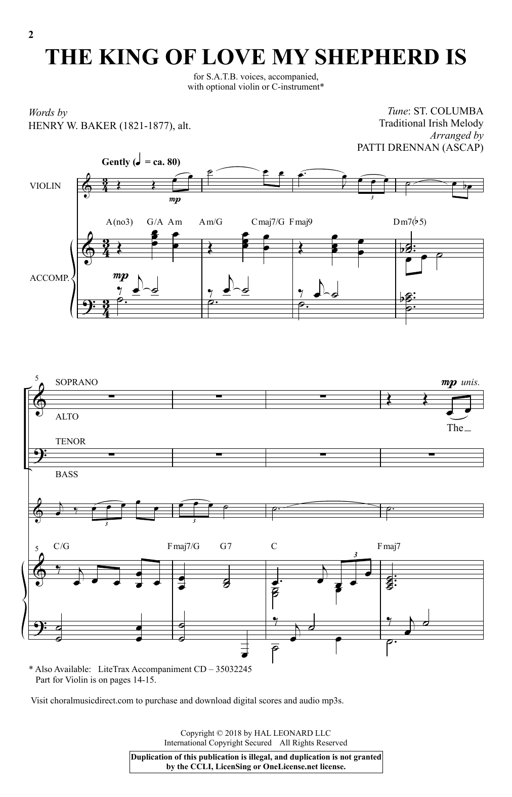 Henry W. Baker The King Of Love My Shepherd Is (arr. Patti Drennan) Sheet Music Notes & Chords for Choral - Download or Print PDF