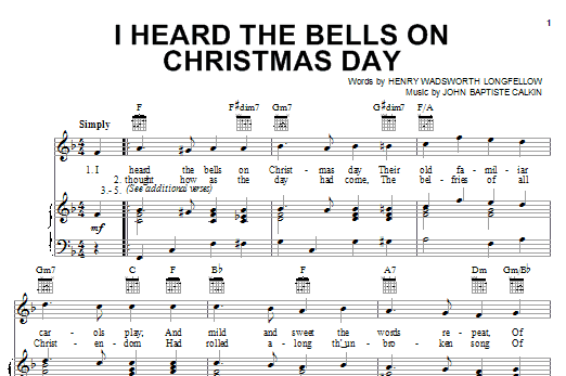 Henry Wadsworth Longfellow I Heard The Bells On Christmas Day Sheet Music Notes & Chords for Ukulele - Download or Print PDF
