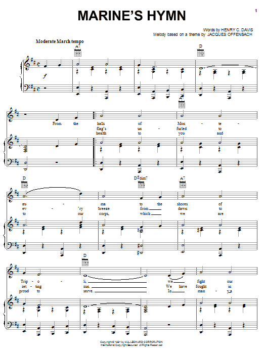 Marine's Hymn sheet music