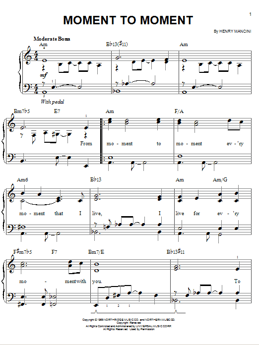 Moment To Moment sheet music
