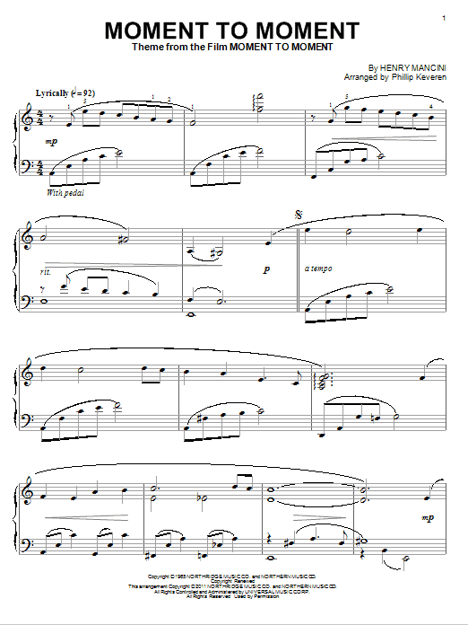 Moment To Moment sheet music