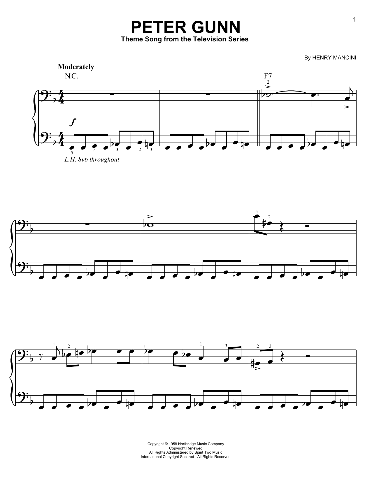 Peter Gunn Theme sheet music