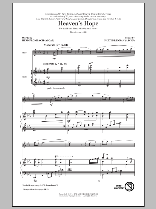 Patti Drennan Heaven's Hope Sheet Music Notes & Chords for SATB - Download or Print PDF
