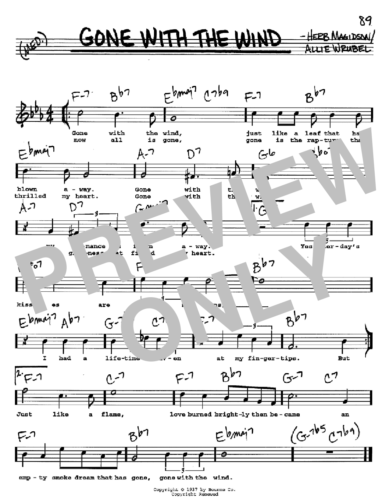 Herb Magidson Gone With The Wind sheet music notes and chords. Download Printable PDF.