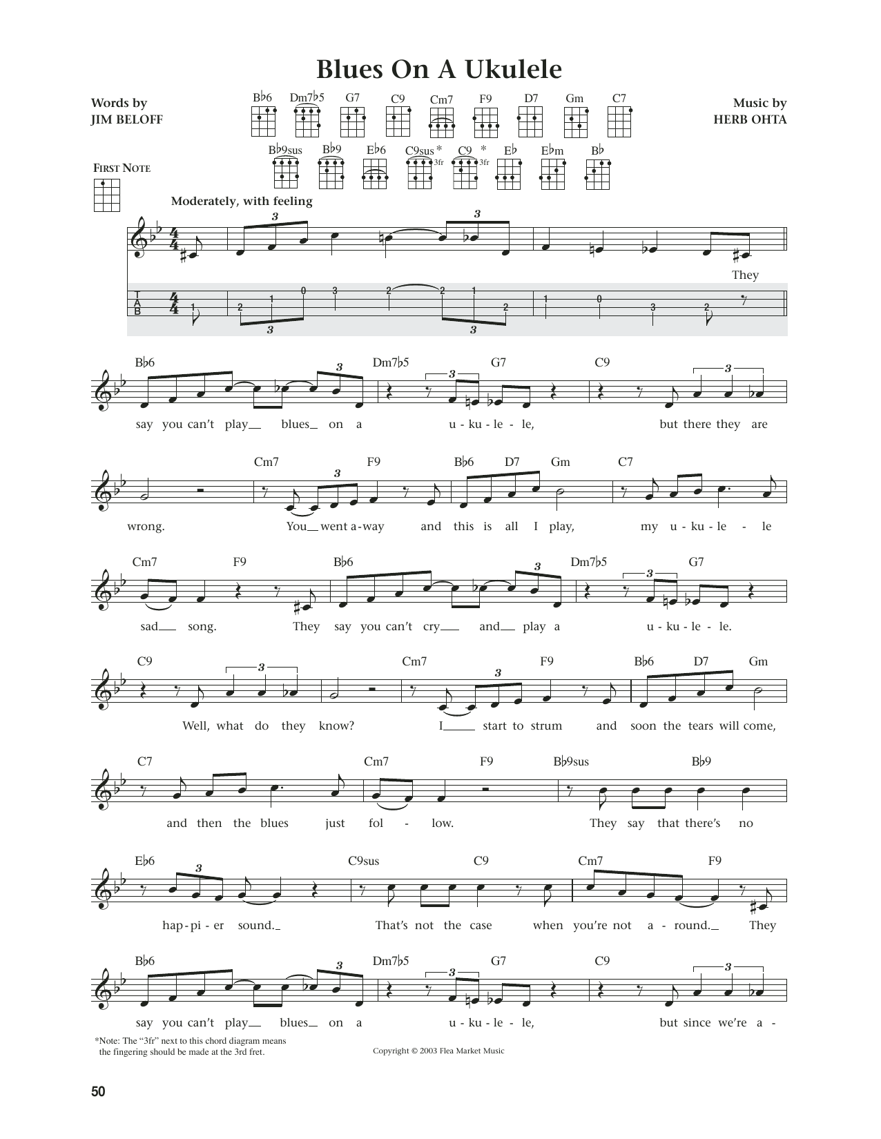 Herb Ohta Blues On A Ukulele (from The Daily Ukulele) (arr. Jim Beloff) Sheet Music Notes & Chords for Ukulele - Download or Print PDF