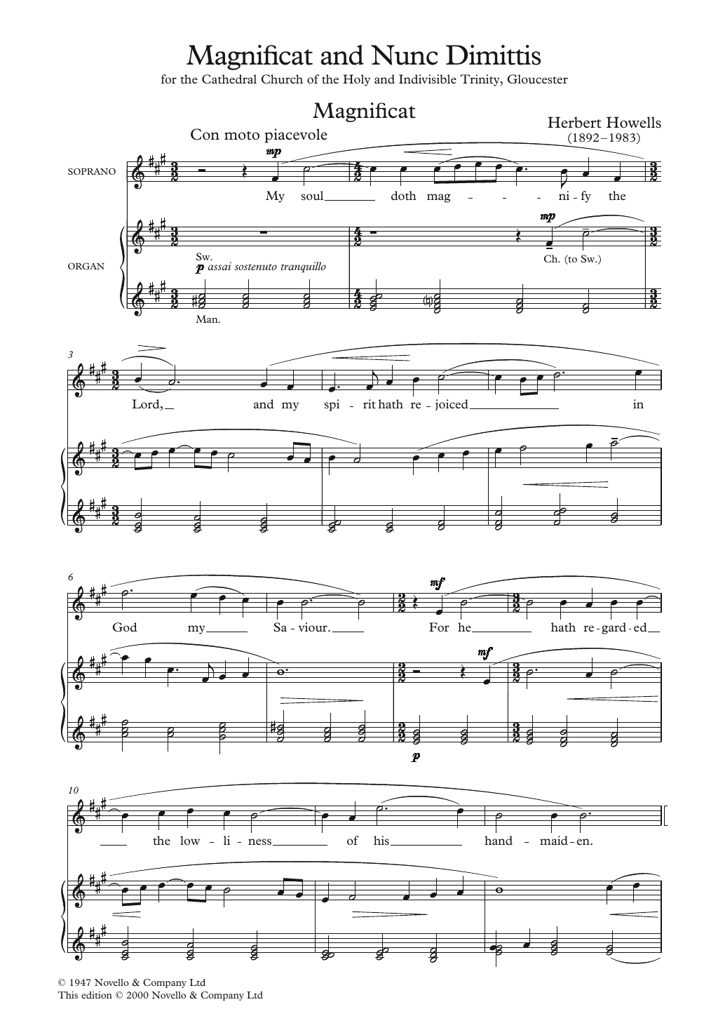 Herbert Howells The Gloucester Magnificat And Nunc Dimittis Sheet Music Notes & Chords for Choir - Download or Print PDF