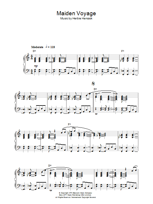 Herbie Hancock Maiden Voyage Sheet Music Notes & Chords for Piano - Download or Print PDF