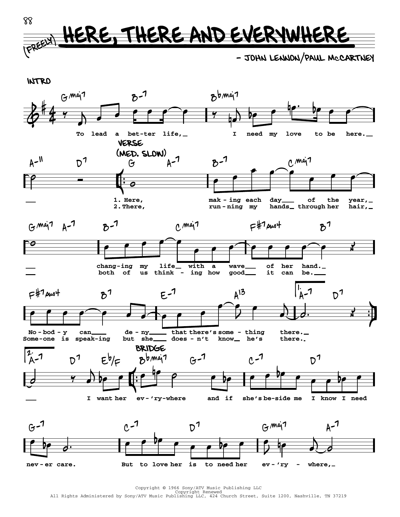 The Beatles Here There And Everywhere Jazz Version Sheet Music Download Pdf Score 4363