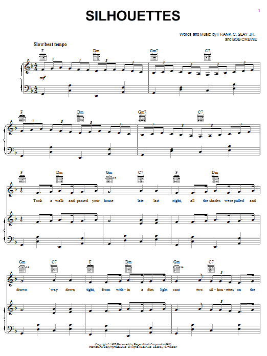 Herman's Hermits Silhouettes Sheet Music Notes & Chords for Easy Piano - Download or Print PDF