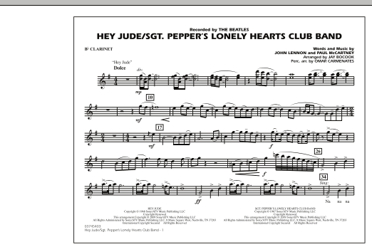 Jay Bocook Hey Jude Sgt Pepper S Lonely Hearts Club Band Bb Clarinet Sheet Music Download Pdf Score 276951