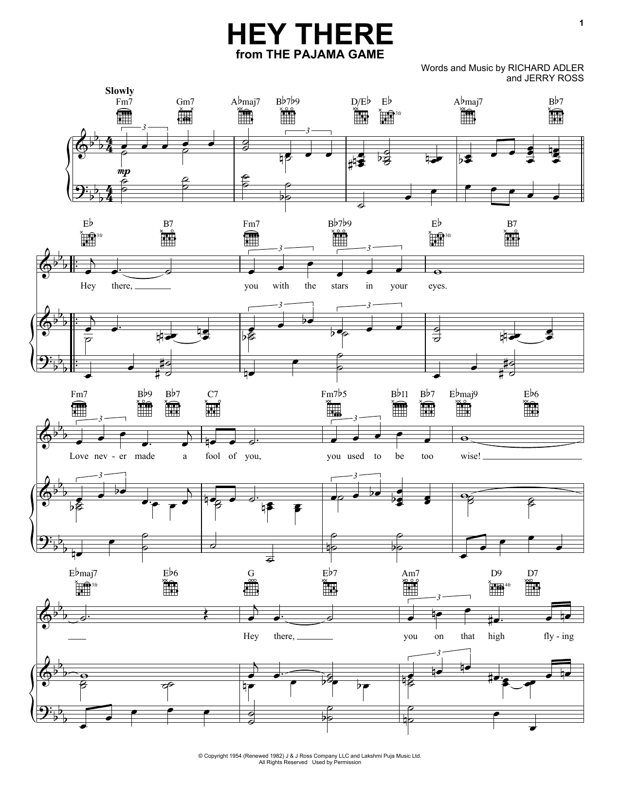 Preview Richard Adler Hey There Folk sheet music, notes and chords for Easy Piano, SKU: 179732 sheet music, piano notes, chords, guitar tabs, score, transpose, transcribe, how to play, guide, download, learn, tutorial, progression, song, artist, awards, billboard, mtv, vh1, tour, single, album, release
