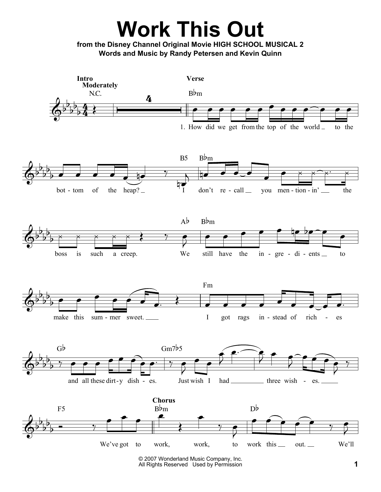 Kevin Quinn Work This Out Sheet Music Notes & Chords for Voice - Download or Print PDF