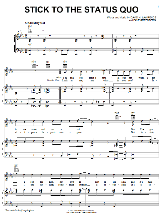 Stick To The Status Quo sheet music
