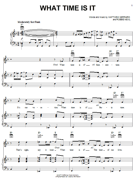 Preview High School Musical 2 What Time Is It Pop sheet music, notes and chords for Piano Duet, SKU: 67817 What Time Is It sheet music