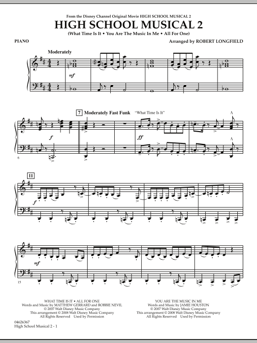 Robert Longfield High School Musical 2 Piano Sheet Music Download Pdf Score