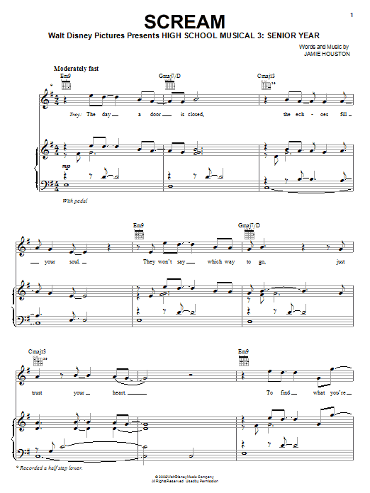 Preview High School Musical 3 Scream Children sheet music, notes and chords for Piano Duet, SKU: 71783 Scream sheet music