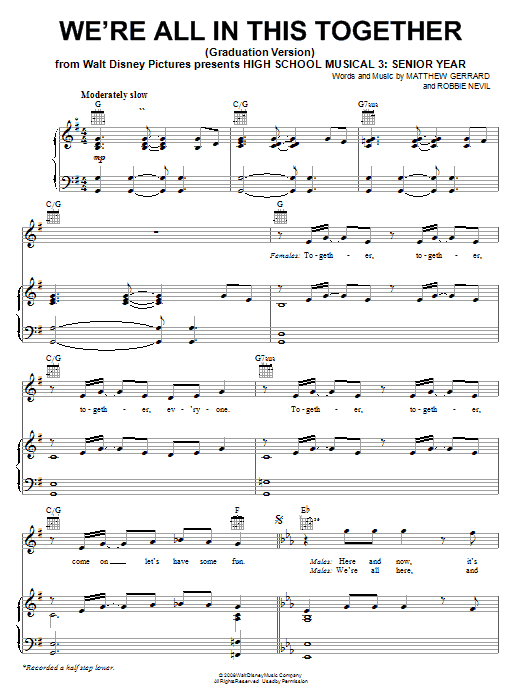 We're All In This Together (Graduation Version) sheet music