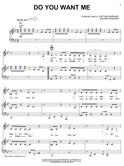 Hilary Duff Do You Want Me? Sheet Music Notes & Chords for Piano, Vocal & Guitar (Right-Hand Melody) - Download or Print PDF