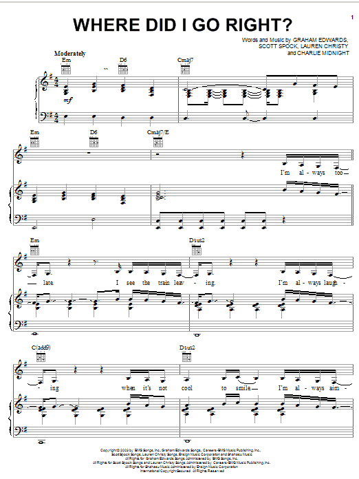 Where Did I Go Right? sheet music