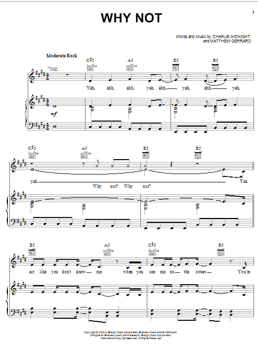 Preview Hilary Duff Why Not Pop sheet music, notes and chords for Piano, Vocal & Guitar (Right-Hand Melody), SKU: 26648 Why Not sheet music