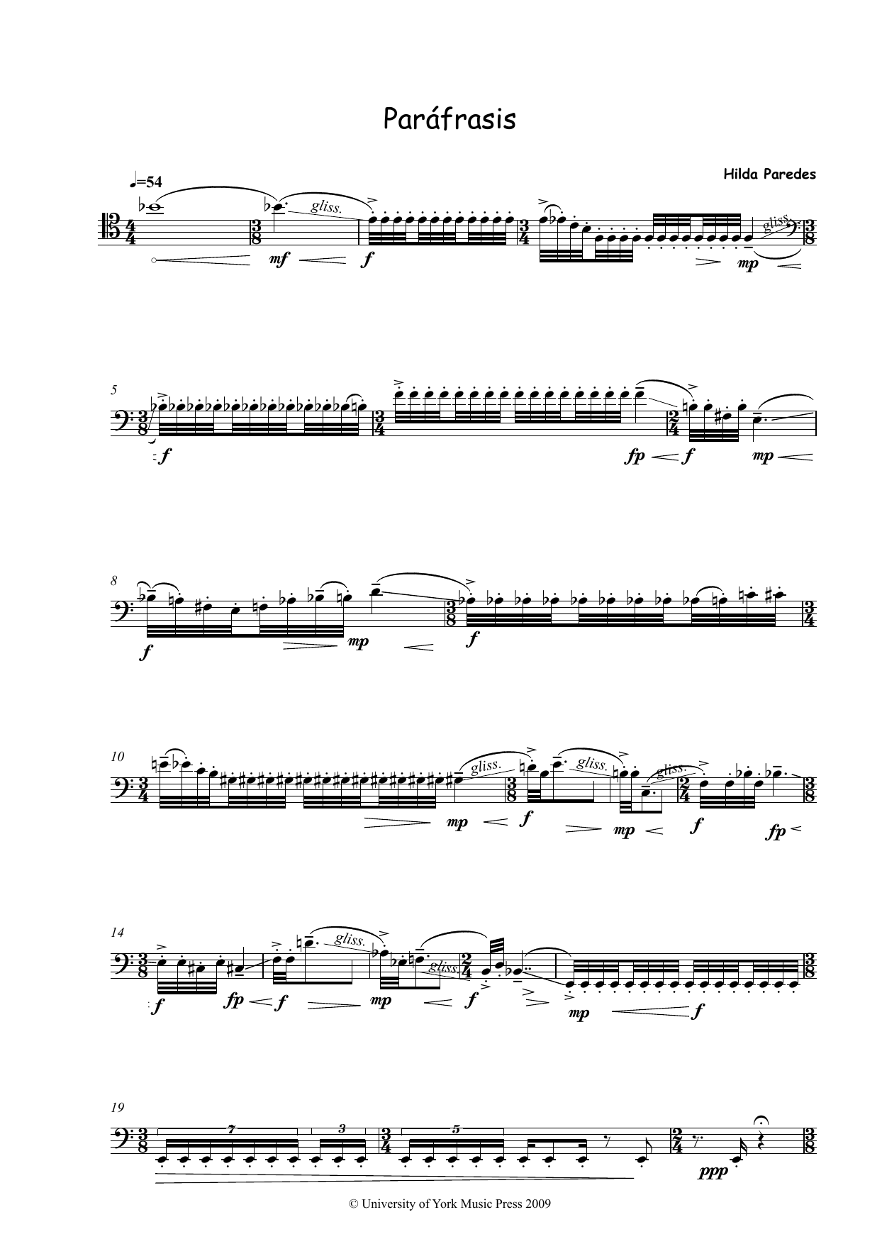 Hilda Paredes Parafrasis Sheet Music Notes & Chords for Trombone - Download or Print PDF