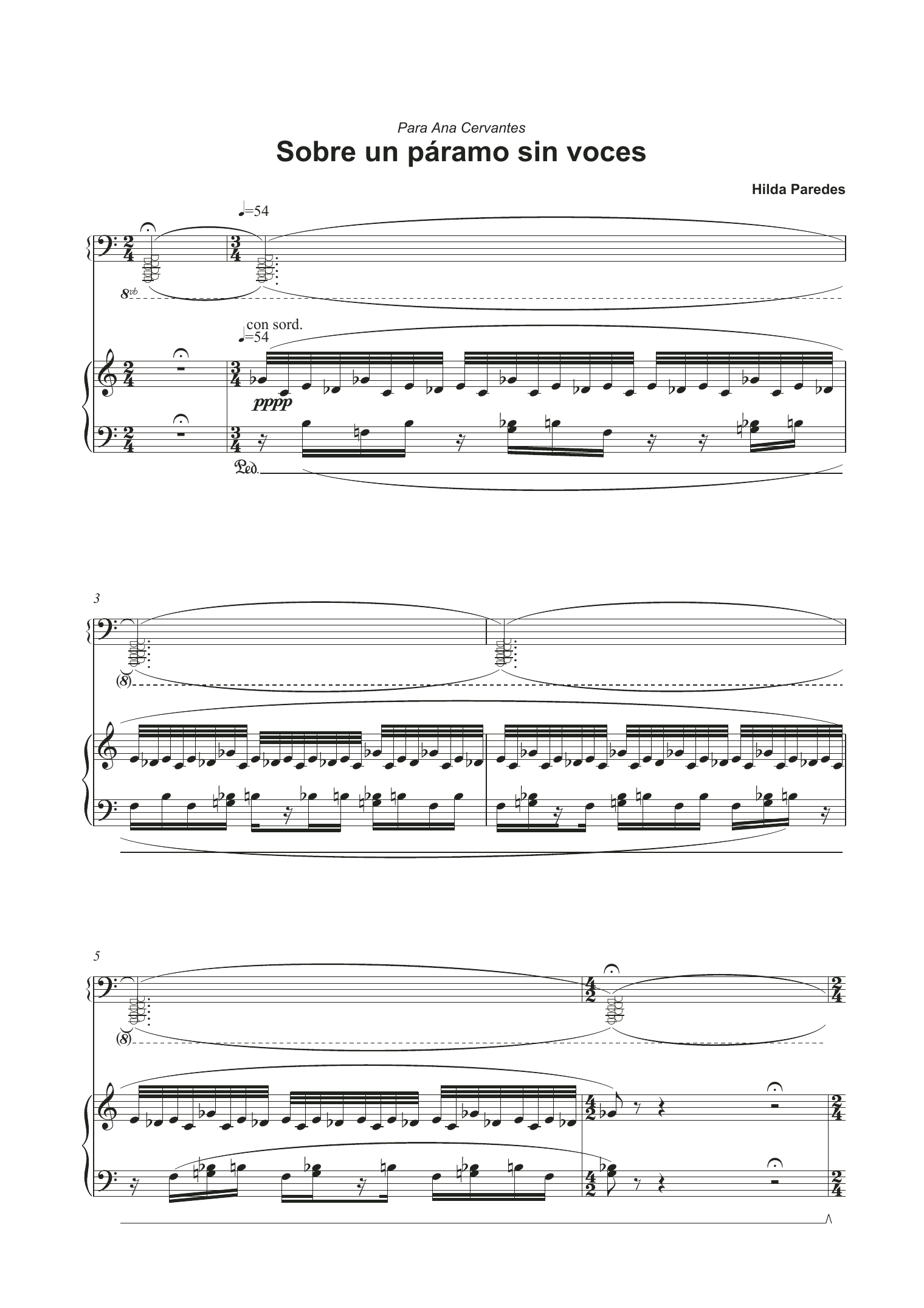Hilda Paredes Sobre Un Paramo Sin Voces Sheet Music Notes & Chords for Piano - Download or Print PDF