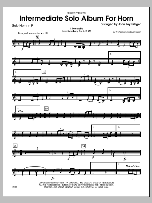 Intermediate Solo Album For Horn - Horn sheet music